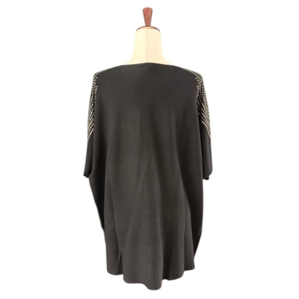 Luna Women's Black Knit Pullover Sweater Gold Beads Dolman Sleeve Plus 1x Nwt — image 8 of 8